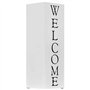 vidaXL Porte-Parapluie Welcome Acier Blanc Support Parapluies Meuble d'Entrée