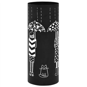 vidaXL Porte-Parapluie Femmes Acier Noir Support Parapluie Meuble d'Entrée