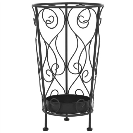 vidaXL Porte-Parapluie Style Vintage Métal Noir Support pour Parapluies