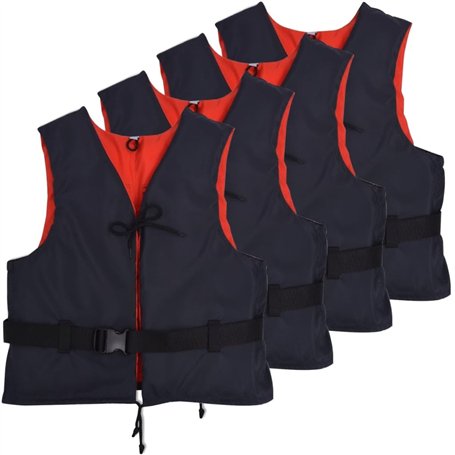 vidaXL 4X Aide à la Flottabilité 50 N 50-70 kg Bleu Marine Gilet Surf Natation