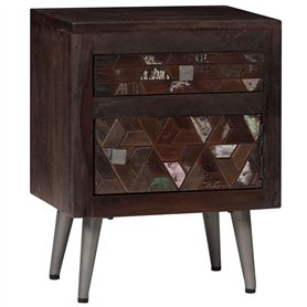 vidaXL Table de Chevet Bois de Récupération Solide Table de Nuit Armoire