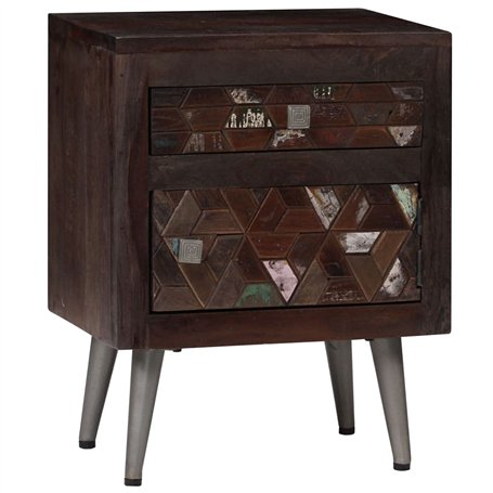vidaXL Table de Chevet Bois de Récupération Solide Table de Nuit Armoire