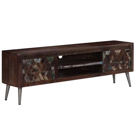vidaXL Meuble TV Bois de Récupération Solide Armoire Basse Support Salon