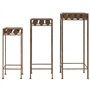 vidaXL 3x Supports de Plantes Style Vintage Métal Rouillé Porte-plante