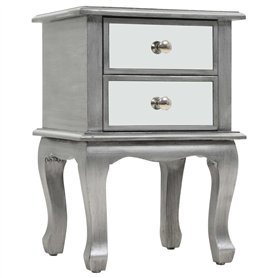 vidaXL Table de Chevet Miroir MDF Verre Tiroirs Table d'Appoint Table de Nuit