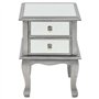 vidaXL Table de Chevet Miroir MDF Verre Tiroirs Table d'Appoint Table de Nuit
