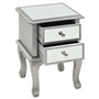 vidaXL Table de Chevet Miroir MDF Verre Tiroirs Table d'Appoint Table de Nuit