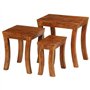 vidaXL Table Gigogne 3pcs Bois Massif d'Acacia Marron Ensemble de Table Basse