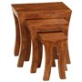vidaXL Table Gigogne 3pcs Bois Massif d'Acacia Marron Ensemble de Table Basse