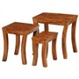 vidaXL Table Gigogne 3pcs Bois Massif d'Acacia Marron Ensemble de Table Basse