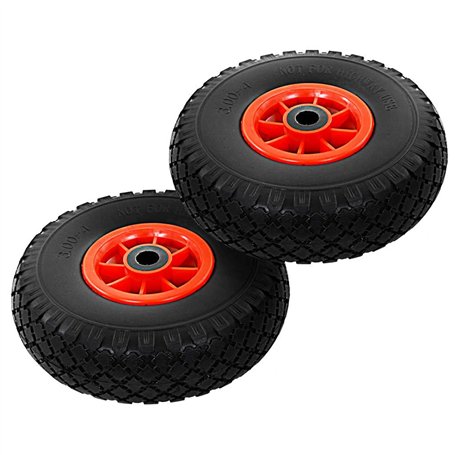vidaXL 2X Roue de Diable PU Solide Pneumatique de Chariot Pneu de Brouette