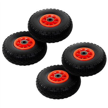 vidaXL 4X Roue de Diable PU Solide Pneu de Brouette Pneumatique de Chariot