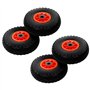 vidaXL 4X Roue de Diable PU Solide Pneu de Brouette Pneumatique de Chariot