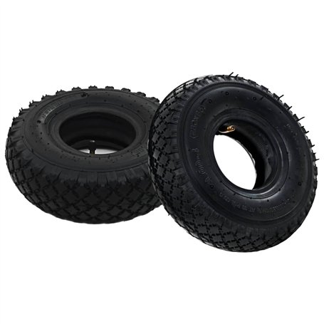 vidaXL 2X Pneus 2 Chambres à Air pour Roue de Diable Pneumatique de Brouette