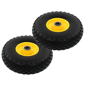 vidaXL 2x Roue de Diable PU Solide Pneu de Chariot Pneumatique de Brouette