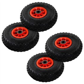 vidaXL 4X Roue de Diable Caoutchouc Pneumatique de Chariot Pneu de Brouette