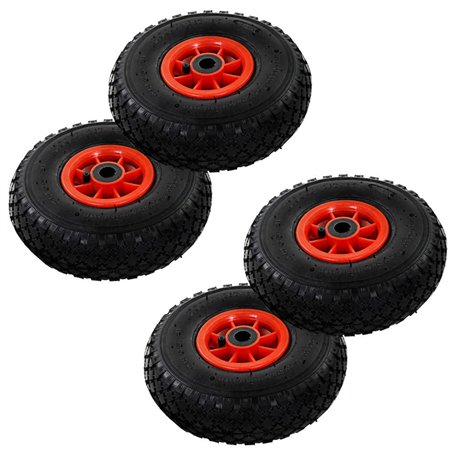 vidaXL 4X Roue de Diable Caoutchouc Pneumatique de Chariot Pneu de Brouette