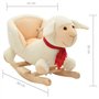 vidaXL Mouton à Bascule avec Dossier Peluche Animal Blanc Jouet d'enfant