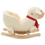 vidaXL Mouton à Bascule avec Dossier Peluche Animal Blanc Jouet d'enfant