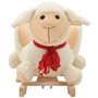 vidaXL Mouton à Bascule avec Dossier Peluche Animal Blanc Jouet d'enfant