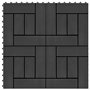 vidaXL 11x Carreau de Terrasse WPC 30x30 cm 1 m² Noir Pelouse Dalle de Chemin