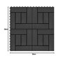 vidaXL 11x Carreau de Terrasse WPC 30x30 cm 1 m² Noir Pelouse Dalle de Chemin