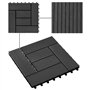 vidaXL 11x Carreau de Terrasse WPC 30x30 cm 1 m² Noir Pelouse Dalle de Chemin