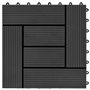 vidaXL 11x Carreau de Terrasse WPC 30x30 cm 1 m² Noir Pelouse Dalle de Chemin