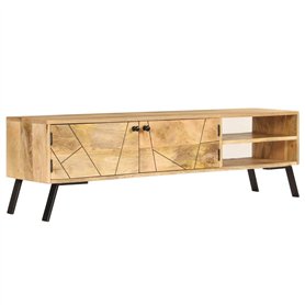 vidaXL Meuble TV Salon Mobilier Armoire TV Table TV Bois de Manguier Massif
