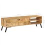 vidaXL Meuble TV Salon Mobilier Armoire TV Table TV Bois de Manguier Massif