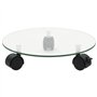 vidaXL 2x Porte-plantes Roulant Verre Trempé Rond Tansport Support de Plantes
