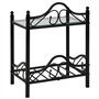 vidaXL 2X Table de Chevet Acier Verre Trempé Noir Table de Nuit Table Appoint