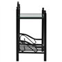 vidaXL 2X Table de Chevet Acier Verre Trempé Noir Table de Nuit Table Appoint