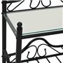 vidaXL 2X Table de Chevet Acier Verre Trempé Noir Table de Nuit Table Appoint