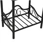 vidaXL 2X Table de Chevet Acier Verre Trempé Noir Table de Nuit Table Appoint