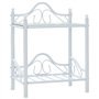 vidaXL Table de Chevet Acier et Verre Trempé Blanc Table de Nuit Meuble
