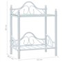 vidaXL Table de Chevet Acier et Verre Trempé Blanc Table de Nuit Meuble