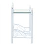 vidaXL Table de Chevet Acier et Verre Trempé Blanc Table de Nuit Meuble