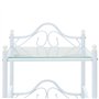 vidaXL Table de Chevet Acier et Verre Trempé Blanc Table de Nuit Meuble