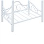 vidaXL Table de Chevet Acier et Verre Trempé Blanc Table de Nuit Meuble