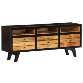 vidaXL Meuble TV Armoire Rangement Table Mobilier TV Bois de Manguier Massif