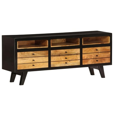vidaXL Meuble TV Armoire Rangement Table Mobilier TV Bois de Manguier Massif