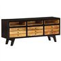 vidaXL Meuble TV Armoire Rangement Table Mobilier TV Bois de Manguier Massif