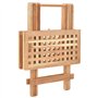 vidaXL Table d'Appoint Pliante Bois de Noyer Massif Table Auxiliaire Meuble