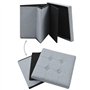 vidaXL 2X Tabouret Rangement Pliable Lin Gris Claire Coffre de Stockage Pouf