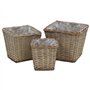 vidaXL Lits Surélevés 3 pcs Osier avec Doublure en PE Jardinière Bac de Fleur
