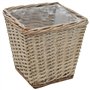 vidaXL Lits Surélevés 3 pcs Osier avec Doublure en PE Jardinière Bac de Fleur