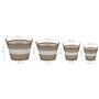 vidaXL Lits Surélevés 4 pcs Osier avec Doublure en PE Jardinière Bac de Fleur