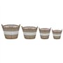 vidaXL Lits Surélevés 4 pcs Osier avec Doublure en PE Jardinière Bac de Fleur