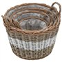 vidaXL Lits Surélevés 4 pcs Osier avec Doublure en PE Jardinière Bac de Fleur